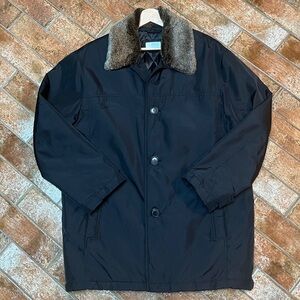 Barneys New York Black Jacket with Brown Collar ( Pit to pit = 23 inches )